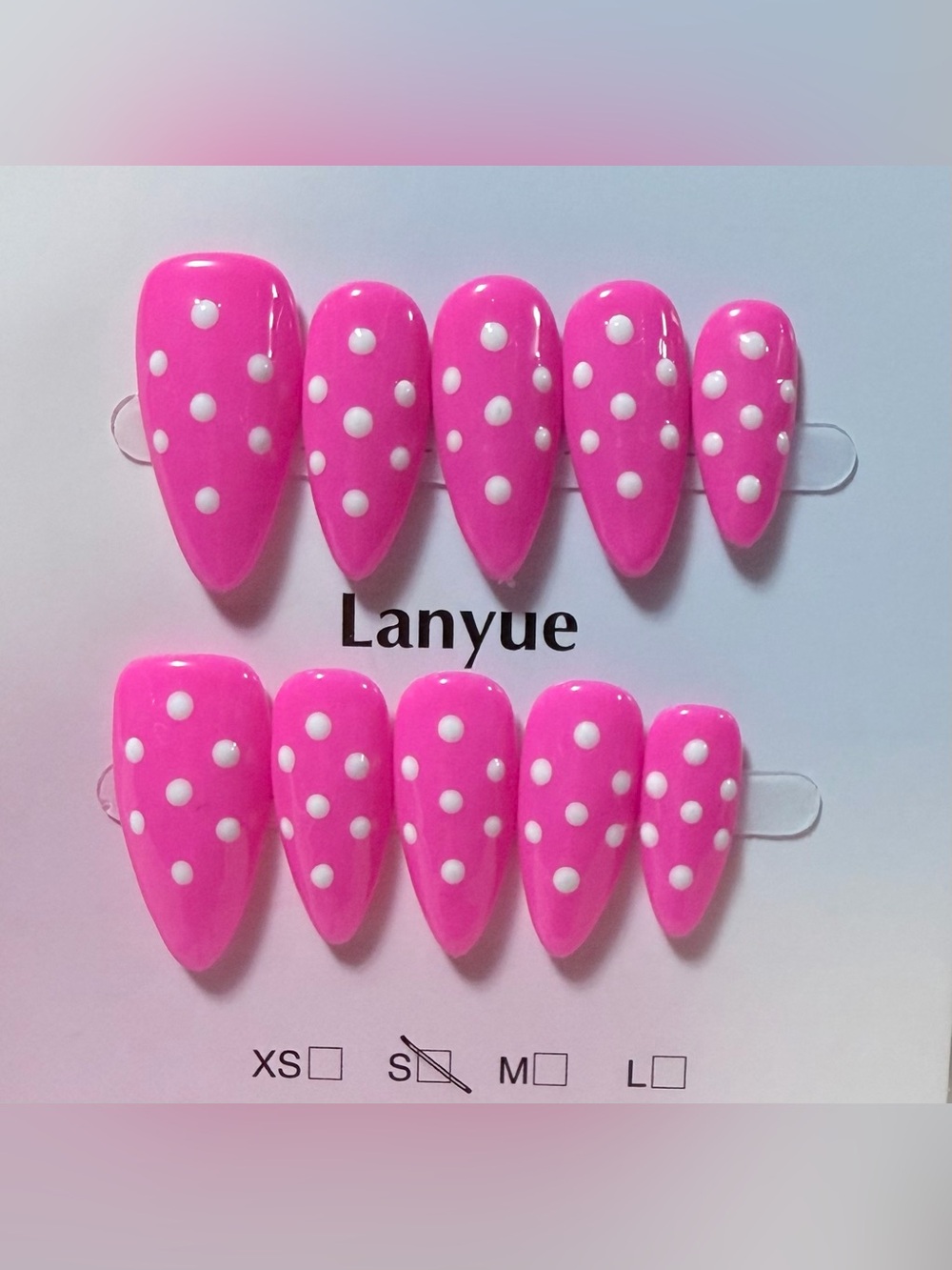 Pink Polka Dot Press-On Nails